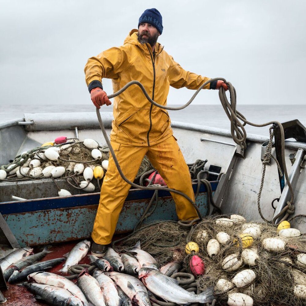 Men's Large Alaskan Hardgear rain slicker/fishing jacket - Picture 15 of 15